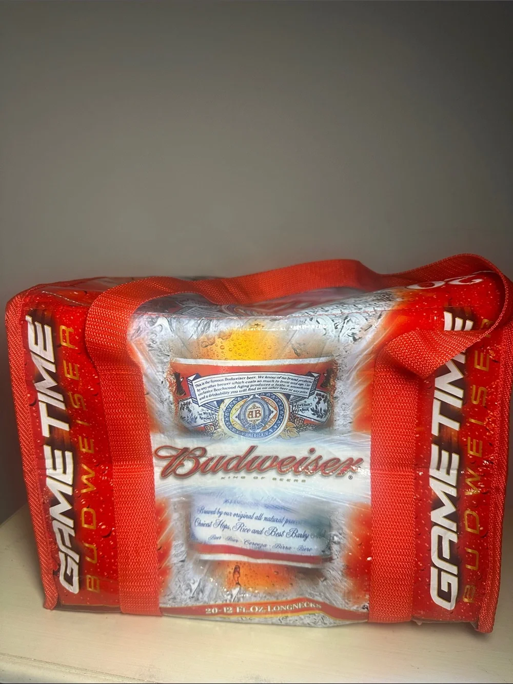Budweiser Redskins Red, White and Gold Insulated Bottle Carrier cooler